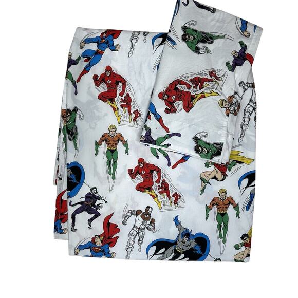 POTTERY BARN KIDS DC Comic Super Hero Full Flat Sheet with Single Pillow Case - Picture 1 of 7